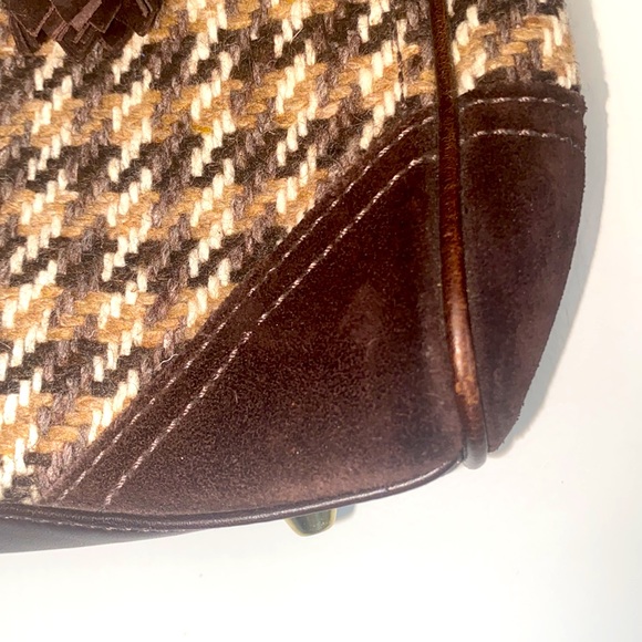 Coach | Bags | F10200 Houndstooth Hand bag | Rare Brown Tweed & leather buckled - Picture 5 of 12